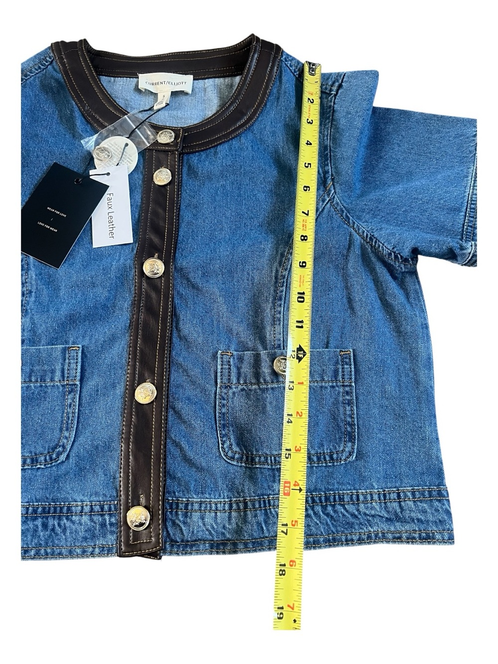 Current Elliot Faux Leather Trim Denim Shirt
Jacket - Picture 7 of 12